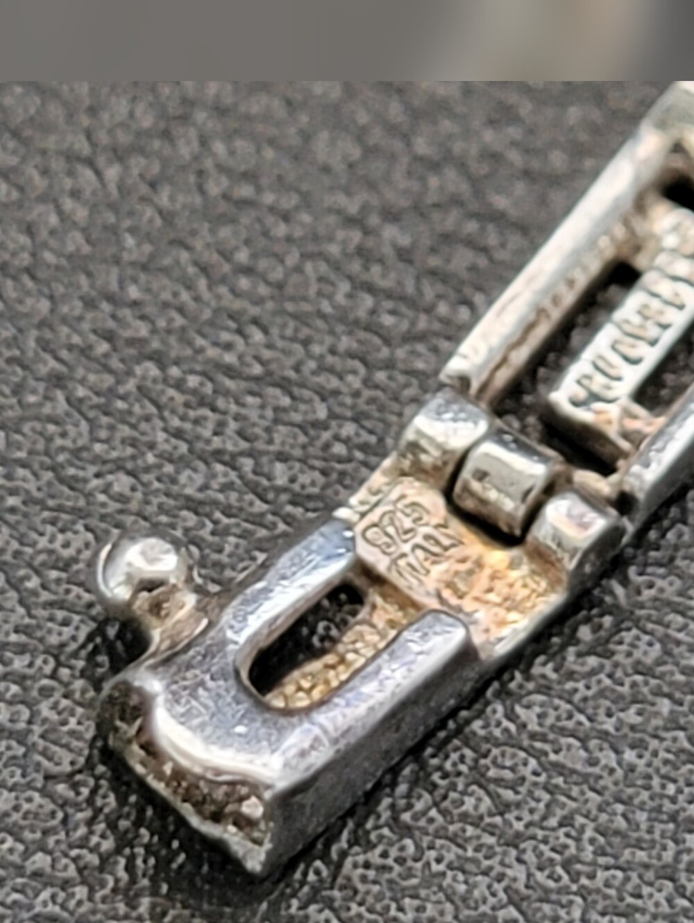 925 Italy ATI Sterling Silver Greek Key Meander Link Bracelet 7.5" Box Clasp - Picture 5 of 6